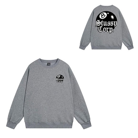 Stussy Sweatshirt 8 Ball Crew Sweat Dark Gray - Picture 1 of 1